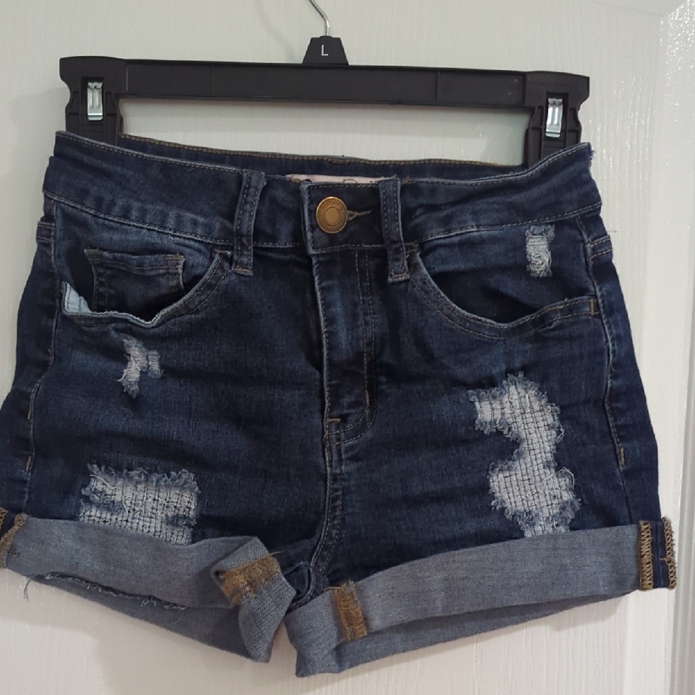SO Dark Blue Distressed Denim Jean Shorts
